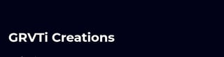 GRVTi Creations logo text in white on dark blue background