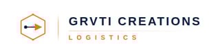 Grvti Creations Logistics logo with hexagon icon and arrow symbol